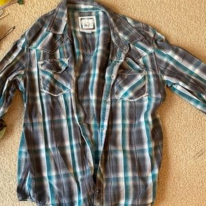 BKE plaid long-sleeve button up